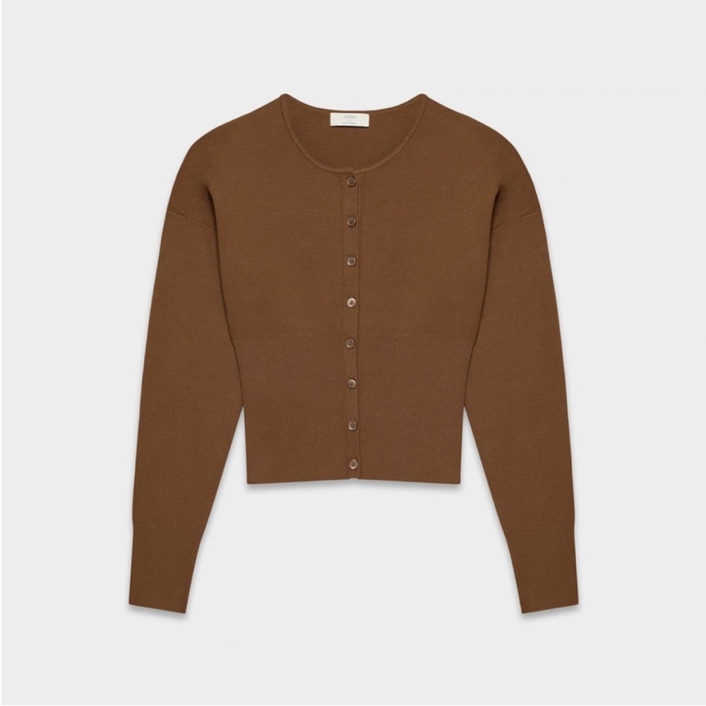 NWT Aritzia Wilfred Golightly Brown Button-FrontCardigan